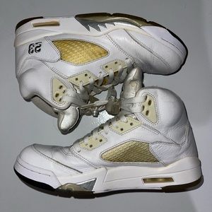 Jordan 5 'Metallic White'- size 8